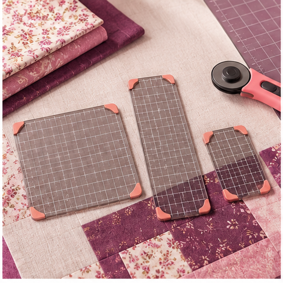 Acrylic Quilting Ruler Set — 3 Piece — lifestyle